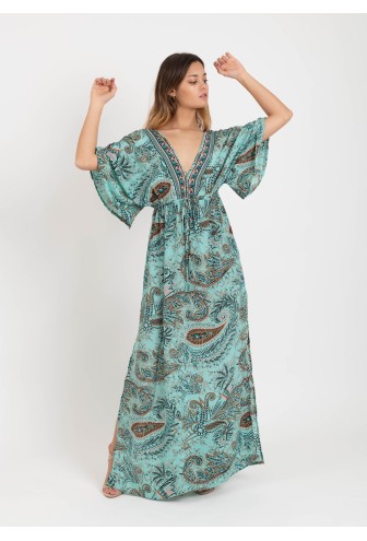 VESTIDO LARGO HASSINA CELESTE