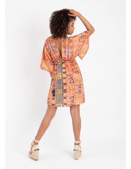 VESTIDO HASSINA NARANJA SHORT