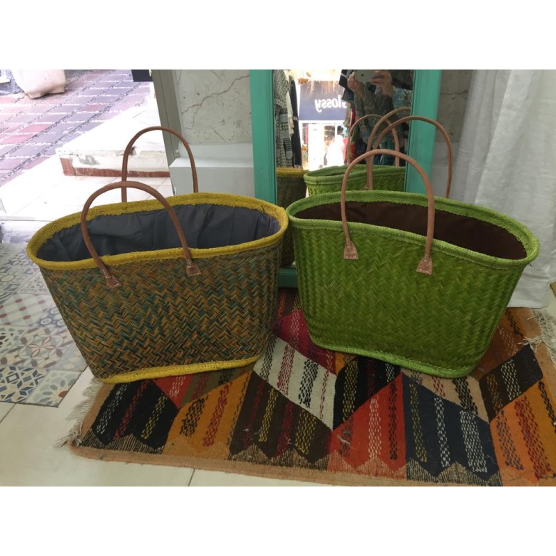 cesta amarilla y verde grande