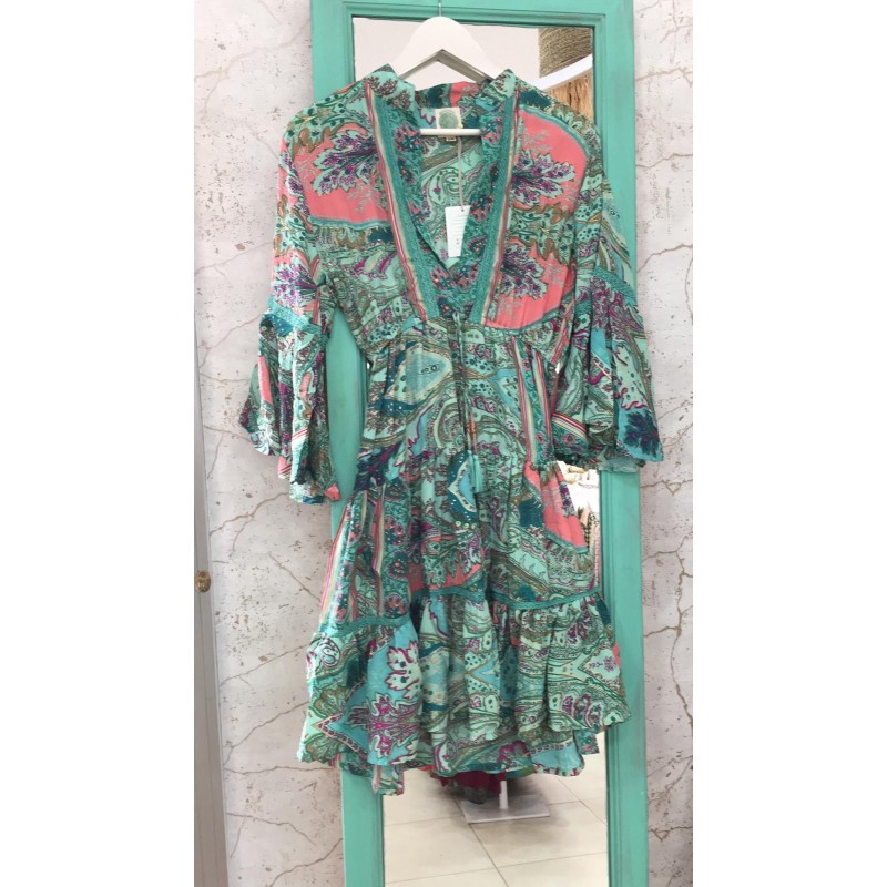 VOLANTE SHORT DRESS GOLD