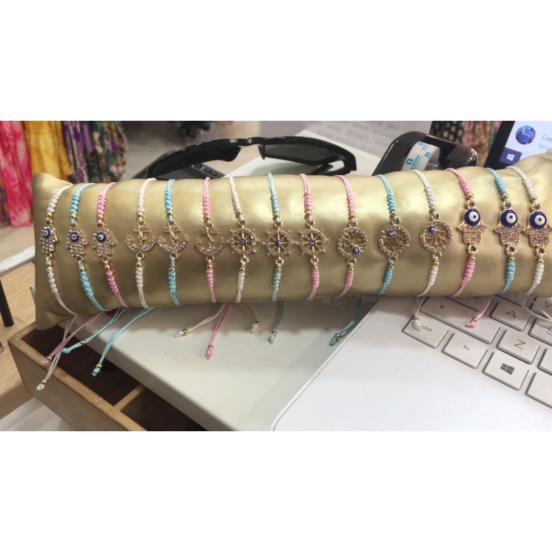 Pulsera cuerda y dije promo 3x15