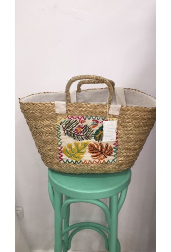 CESTA GRANDE BORDADA