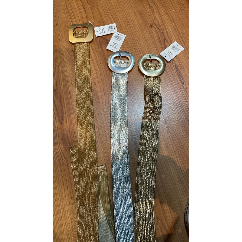 CINTURON ELASTICO BRILLO ALUMINIO